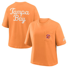 Tampa Bay Buccaneers Women's Rewind Pocket Boxy T-Shirt - Orange T-shirts