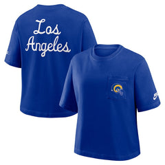 Los Angeles Rams Women's Rewind Pocket Boxy T-Shirt - Royal T-shirts