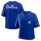 Dallas Cowboys Women's Rewind Pocket Boxy T-Shirt - Royal T-shirts