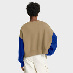 Buffalo Bills Women's Oversized Rewind Pullover Sweatshirt - Tan Pullover