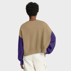 Minnesota Vikings Women's Oversized Rewind Pullover Sweatshirt - Tan Pullover