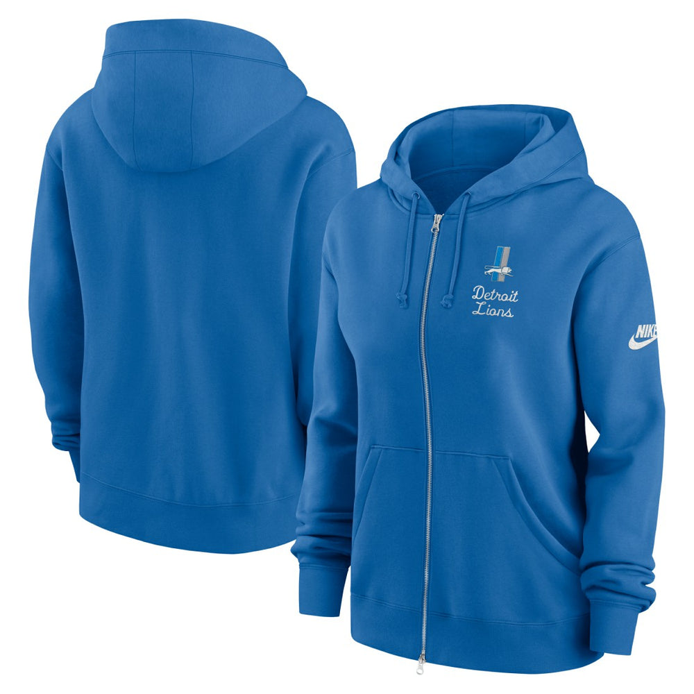 Detroit Lions Women's Phoenix Rewind Full-Zip Hoodie - Blue Hoodies