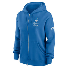 Detroit Lions Women's Phoenix Rewind Full-Zip Hoodie - Blue Hoodies