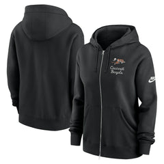 Cincinnati Bengals Women's Phoenix Rewind Full-Zip Hoodie - Black Hoodies