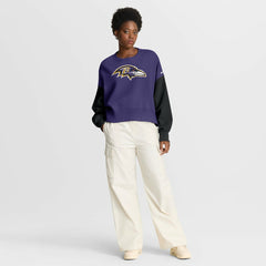 Baltimore Ravens Women's Oversized Color-Block Pullover Sweatshirt - Purple Pullover