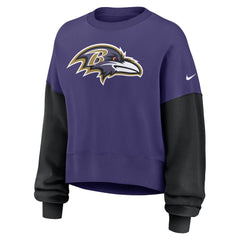 Baltimore Ravens Women's Oversized Color-Block Pullover Sweatshirt - Purple Pullover
