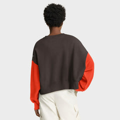 Cleveland Browns Women's Oversized Color-Block Pullover Sweatshirt - Brown Pullover