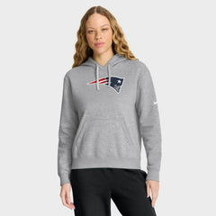 New England Patriots Women's Club Fleece Hoodie - Heather Gray Hoodies