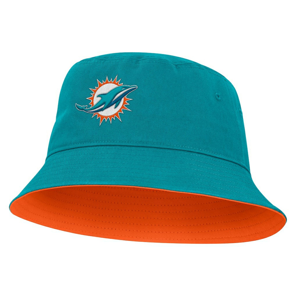 Miami Dolphins Strong Side Bucket Hat - Aqua Hats