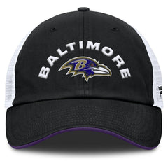 Baltimore Ravens Reverse Trucker Adjustable Hat - Black/White Hats