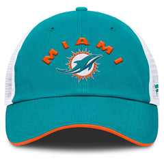 Miami Dolphins Reverse Trucker Adjustable Hat - Aqua/White Hats
