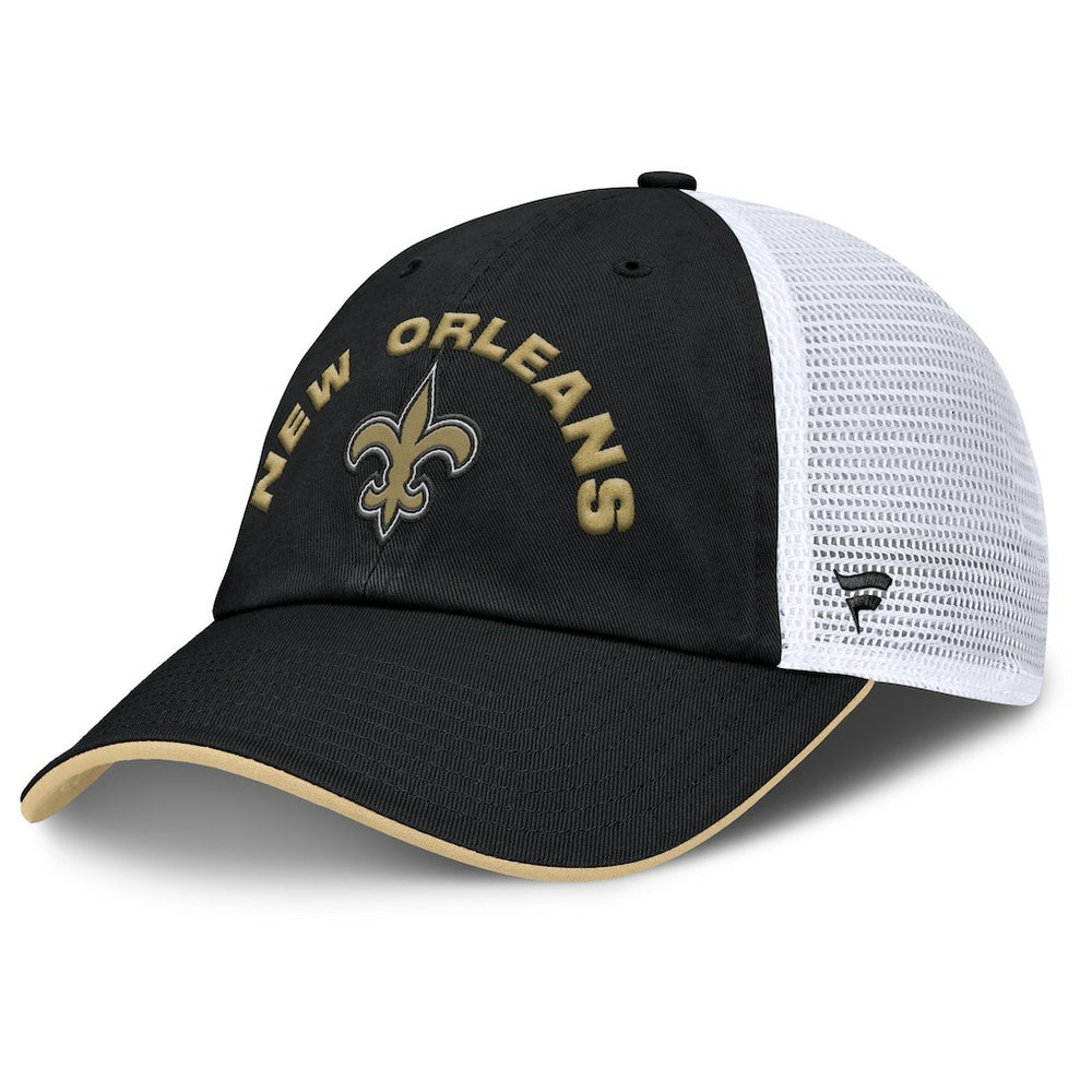 New Orleans Saints Reverse Trucker Adjustable Hat - Black/White Hats