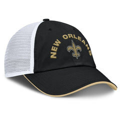 New Orleans Saints Reverse Trucker Adjustable Hat - Black/White Hats