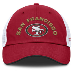 San Francisco 49ers Reverse Trucker Adjustable Hat - Scarlet/White Hats