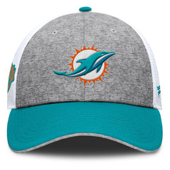 Miami Dolphins Option Trucker Adjustable Hat - Gray/Aqua Hats