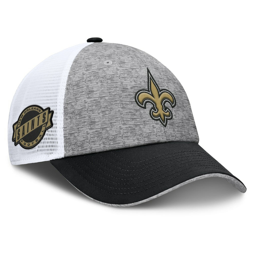 New Orleans Saints Option Trucker Adjustable Hat - Gray/Black Hats