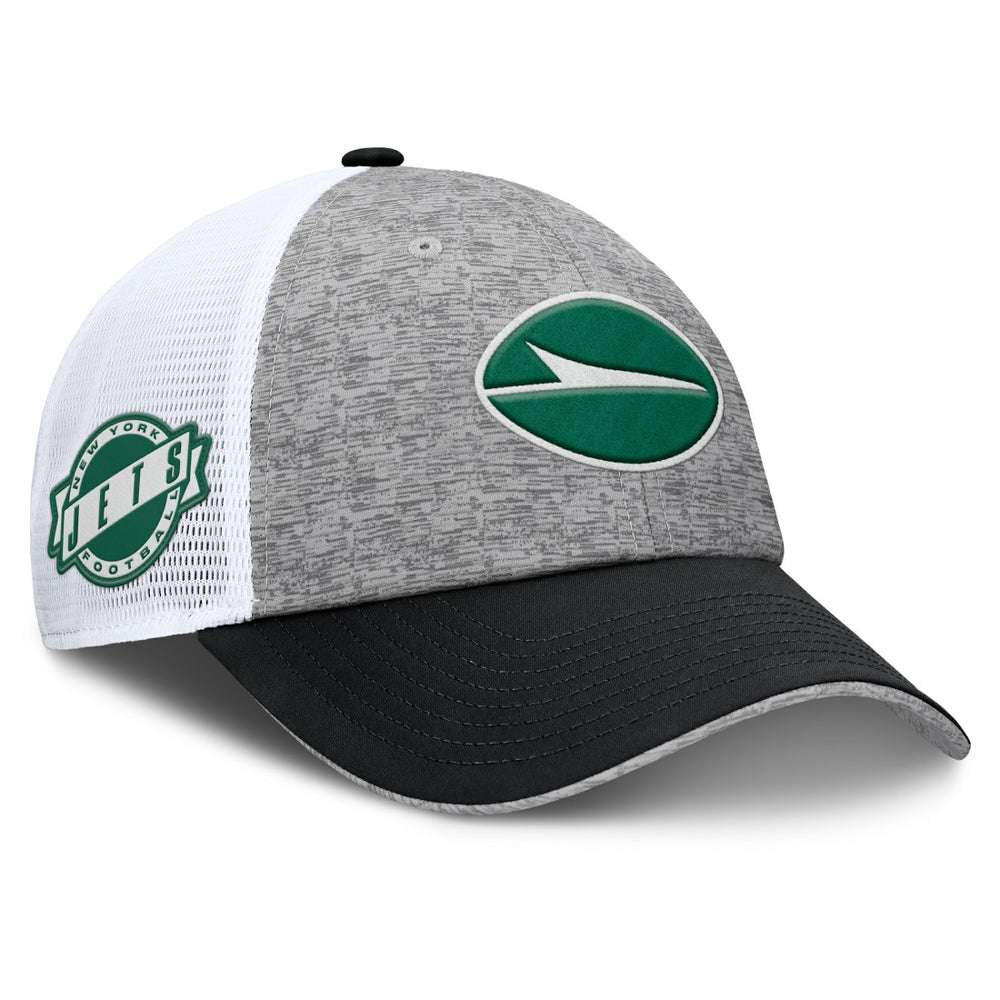 New York Jets Option Trucker Adjustable Hat - Gray/Black Hats