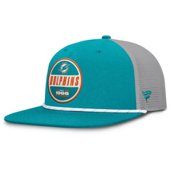 Miami Dolphins Edge Rush Trucker Adjustable Hat - Aqua/Gray Hats