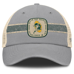 Green Bay Packers Heritage Bootleg Trucker Adjustable Hat - Gray Hats