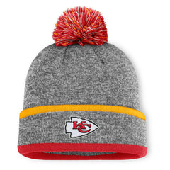 Kansas City Chiefs Motion Cuffed Knit Hat with Pom - Heather Gray Hats