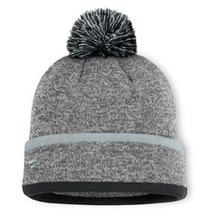 Las Vegas Raiders Motion Cuffed Knit Hat with Pom - Heather Gray Hats