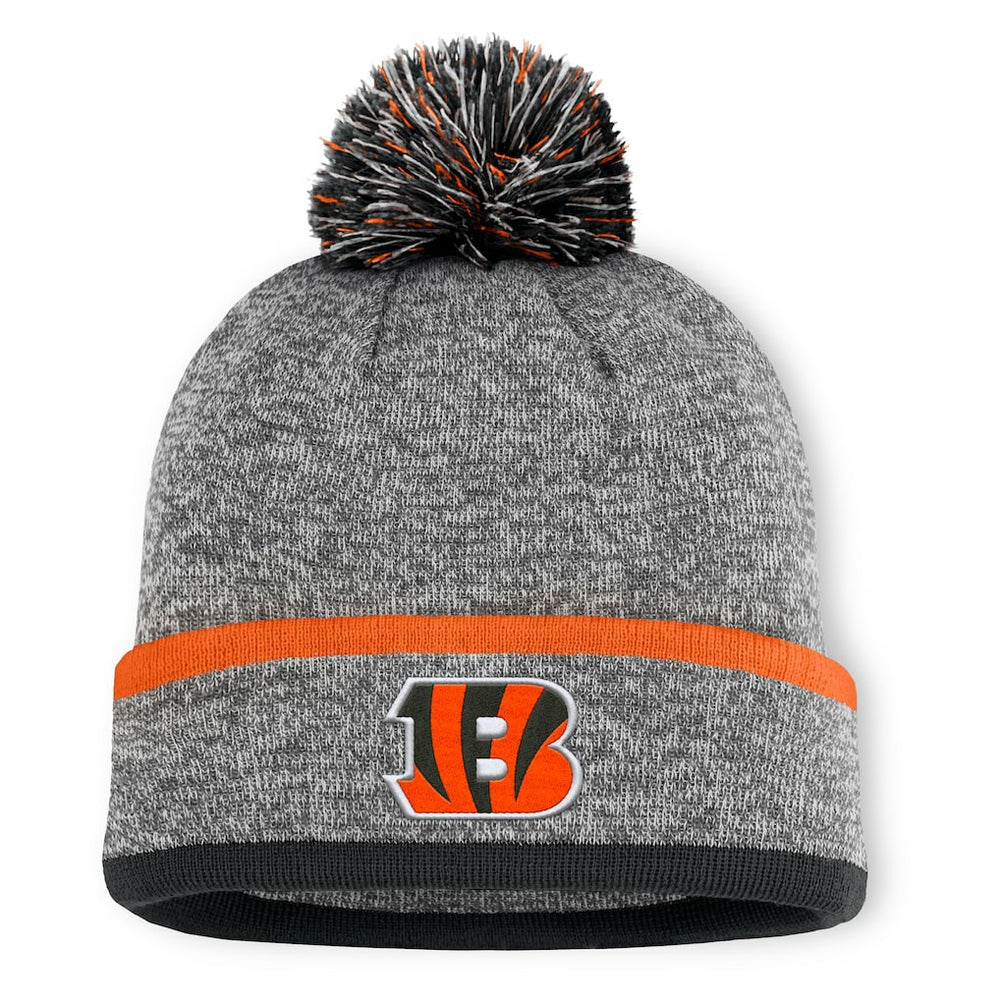 Cincinnati Bengals Motion Cuffed Knit Hat with Pom - Heather Gray Hats