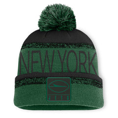 New York Jets Play Action Cuffed Knit Hat with Pom - Green/Black Hats