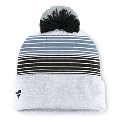Las Vegas Raiders Ghost Cuffed Knit Hat with Pom - White Hats
