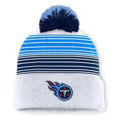 Tennessee Titans Ghost Cuffed Knit Hat with Pom - White Hats