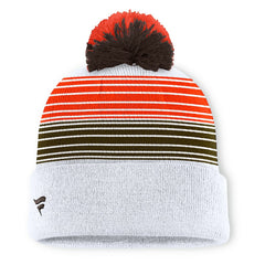 Cleveland Browns Ghost Cuffed Knit Hat with Pom - White Hats