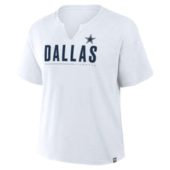 Dallas Cowboys Women's Redzone Slub Boxy T-Shirt - White T-shirts