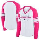 Dallas Cowboys Women's White/Pink NFL Womens Redzone Bling Lace Up LST -