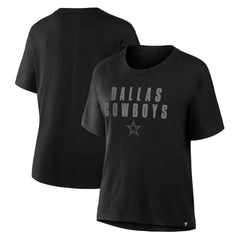Dallas Cowboys Women's Blackout Kneel Down Legacy T-Shirt - Black T-shirts