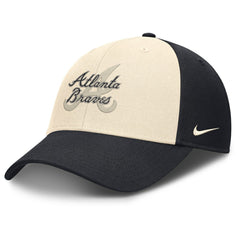 Atlanta Braves Nike Statement Club Performance Adjustable Hat - Navy/Natural Hats