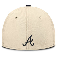 Atlanta Braves Nike Statement Rise Performance Flex Hat - Natural/Navy Hats