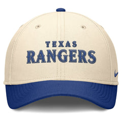 Texas Rangers Nike Statement Rise Performance Flex Hat - Natural/Royal Hats