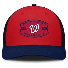 Washington Nationals Fanatics Cutoff Adjustable Trucker Hat - Red/Navy Hats