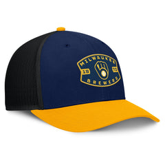 Milwaukee Brewers Fanatics Cutoff Adjustable Trucker Hat - Navy/Gold Hats