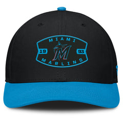 Miami Marlins Fanatics Cutoff Adjustable Trucker Hat - Black/Blue Hats