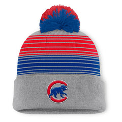 Chicago Cubs Fanatics Balk Cuffed Knit Hat with Pom - Gray Hats