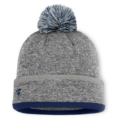 New York Yankees Fanatics Backstop Cuffed Knit Hat with Pom - Heather Gray Hats