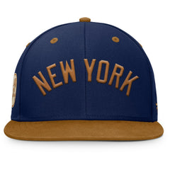 New York Yankees Fanatics Splinter Fitted Hat - Navy/Tan Hats