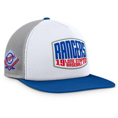 Texas Rangers Fanatics Cranked Foam Front Patch Trucker Adjustable Hat - Gray/White Hats
