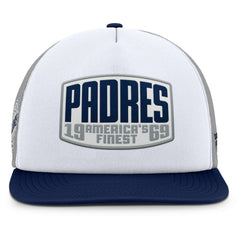 San Diego Padres Fanatics Cranked Foam Front Patch Trucker Adjustable Hat - Gray/White Hats