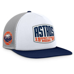 Houston Astros Fanatics Cranked Foam Front Patch Trucker Adjustable Hat - Gray/White Hats
