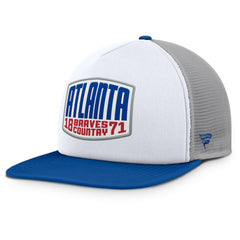 Atlanta Braves Fanatics Cranked Foam Front Patch Trucker Adjustable Hat - Gray/White Hats
