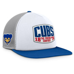 Chicago Cubs Fanatics Cranked Foam Front Patch Trucker Adjustable Hat - Gray/White Hats