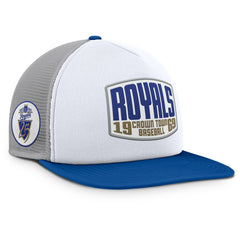 Kansas City Royals Fanatics Cranked Foam Front Patch Trucker Adjustable Hat - Gray/White Hats