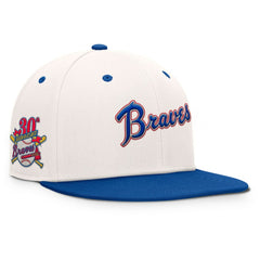 Atlanta Braves Fanatics Unit Fitted Hat - Cream/Royal Hats