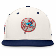 New York Yankees Fanatics Unit Fitted Hat - Cream/Navy Hats